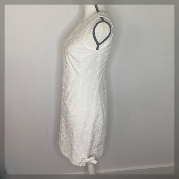 Lily Pulitzer Women's White Dress with Eyelet Pattern Size 0 - Picture 4 of 6